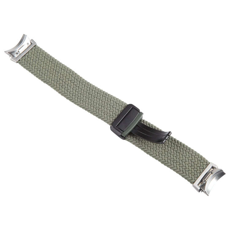 For Samsung Galaxy Watch 6 / 5 / 4 Magnetic Fold Buckle Nylon Woven Watch Band(Green)