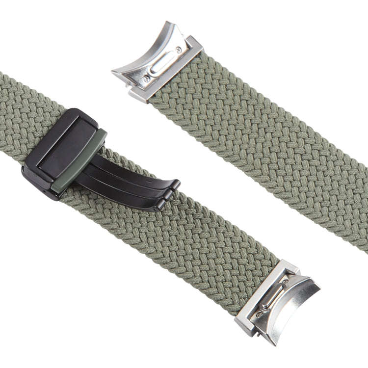 For Samsung Galaxy Watch 6 / 5 / 4 Magnetic Fold Buckle Nylon Woven Watch Band(Green)