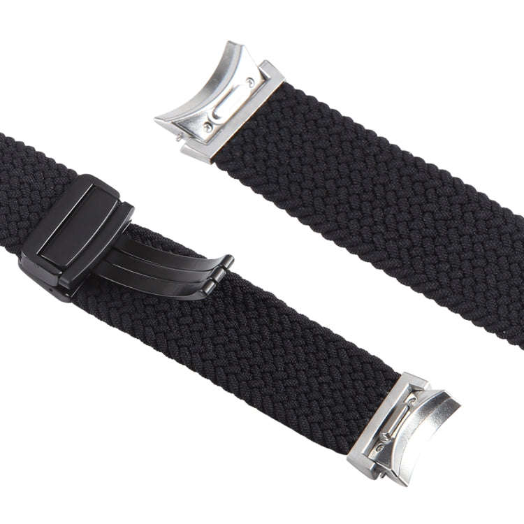 For Samsung Galaxy Watch 6 / 5 / 4 Magnetic Fold Buckle Nylon Woven Watch Band(Black)