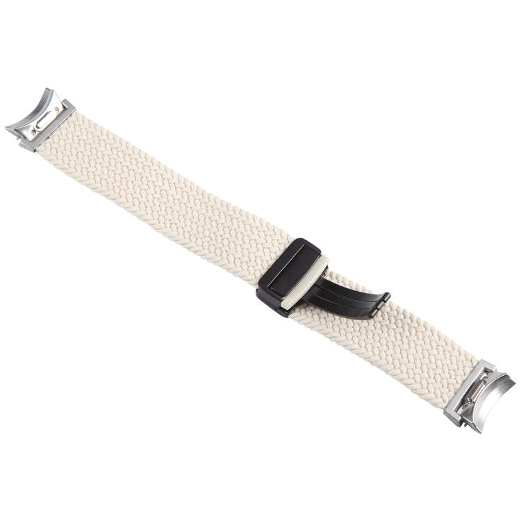 For Samsung Galaxy Watch 6 / 5 / 4 Magnetic Fold Buckle Nylon Woven Watch Band(Starlight Color)