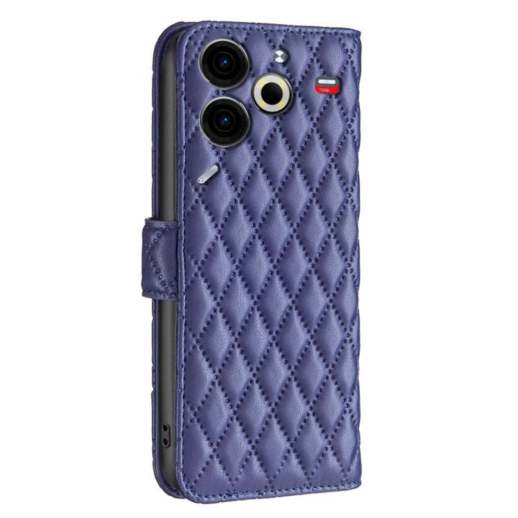 For Tecno Pova 6 Neo Diamond Lattice Wallet Flip Leather Phone Case(Blue)