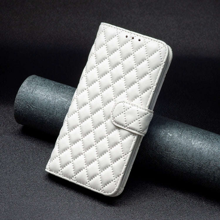 For Tecno Pova 6 Neo Diamond Lattice Wallet Flip Leather Phone Case(White)