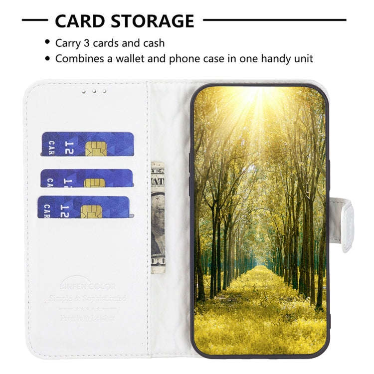 For Tecno Pova 6 Neo Diamond Lattice Wallet Flip Leather Phone Case(White)