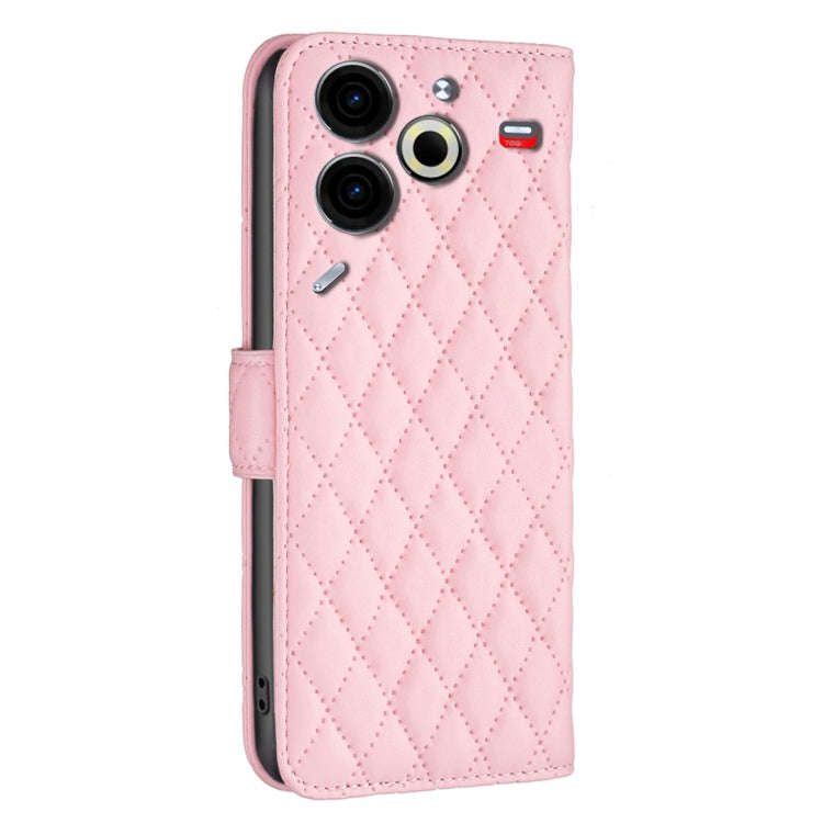For Tecno Pova 6 Neo Diamond Lattice Wallet Flip Leather Phone Case(Pink)