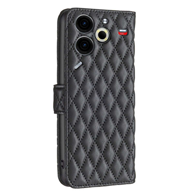 For Tecno Pova 6 Neo Diamond Lattice Wallet Flip Leather Phone Case(Black)