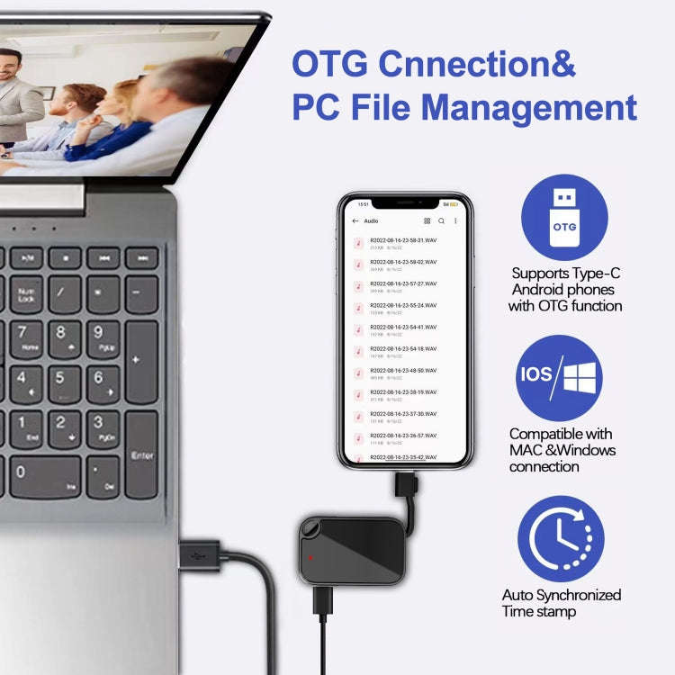 C18 Smart HD Voice Recorder with OTG Cable, Capacity:32GB
