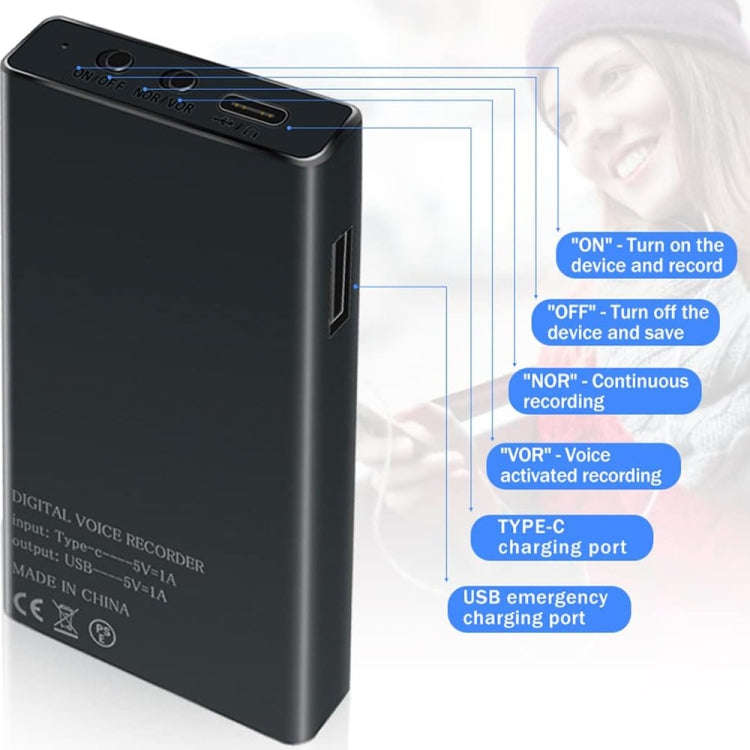 MZ006 Smart HD Noise Reduction Recorder, Capacity:16GB