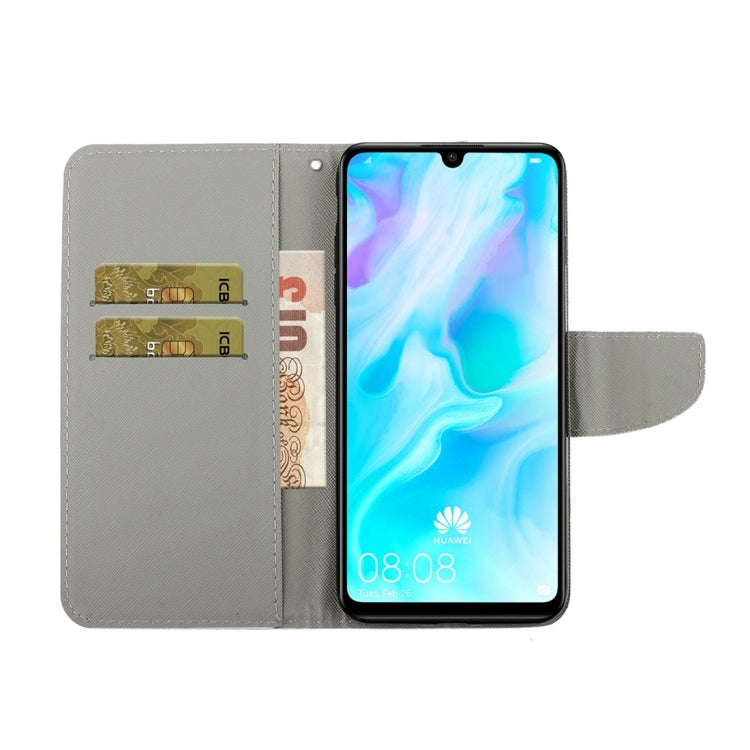 For Huawei Y6p 3D Colored Drawing Horizontal Flip PU Leather Case with Holder & Card Slots & Wall...