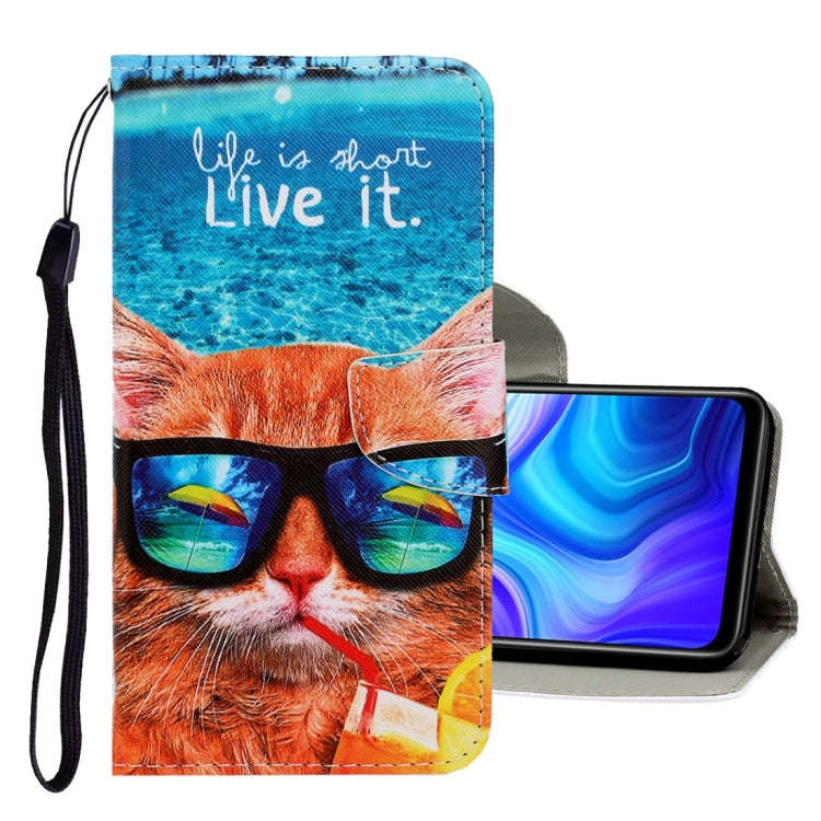 For Huawei Y6p 3D Colored Drawing Horizontal Flip PU Leather Case with Holder & Card Slots & Wall...