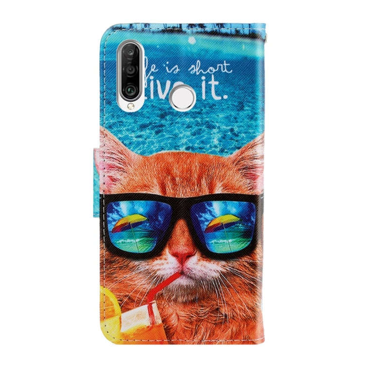 For Huawei Y6p 3D Colored Drawing Horizontal Flip PU Leather Case with Holder & Card Slots & Wall...