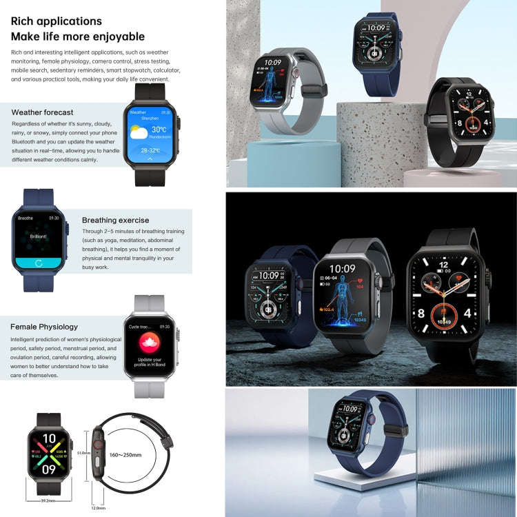 NX15 Smart Watch, 1.96 inch, BT Call / Heart Rate / Blood Pressure / Blood Oxygen(Blue)