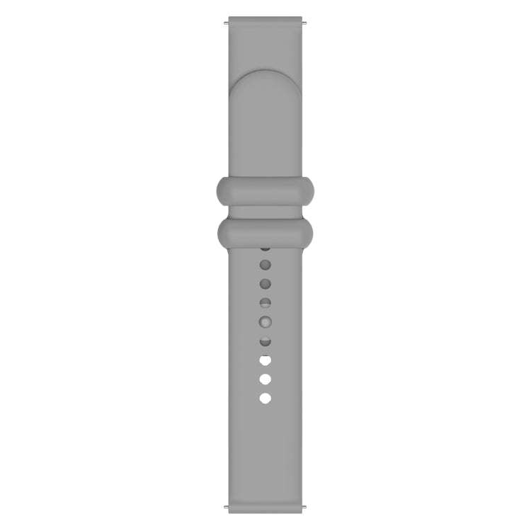 18mm Universal Solid Color Reverse Buckle Silicone Watch Band(Grey)