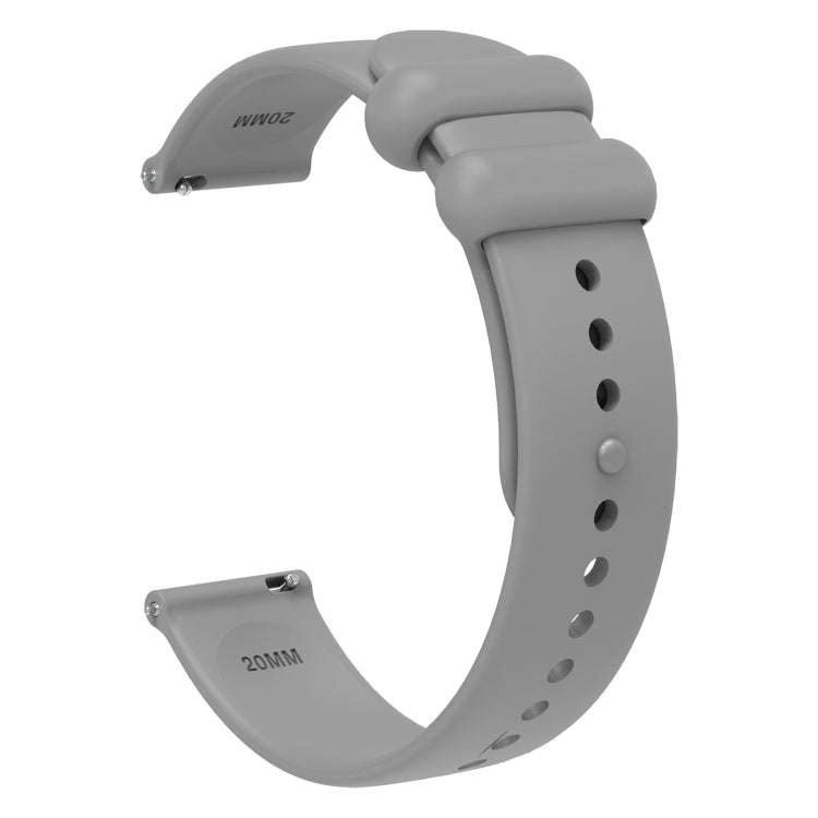 18mm Universal Solid Color Reverse Buckle Silicone Watch Band(Grey)