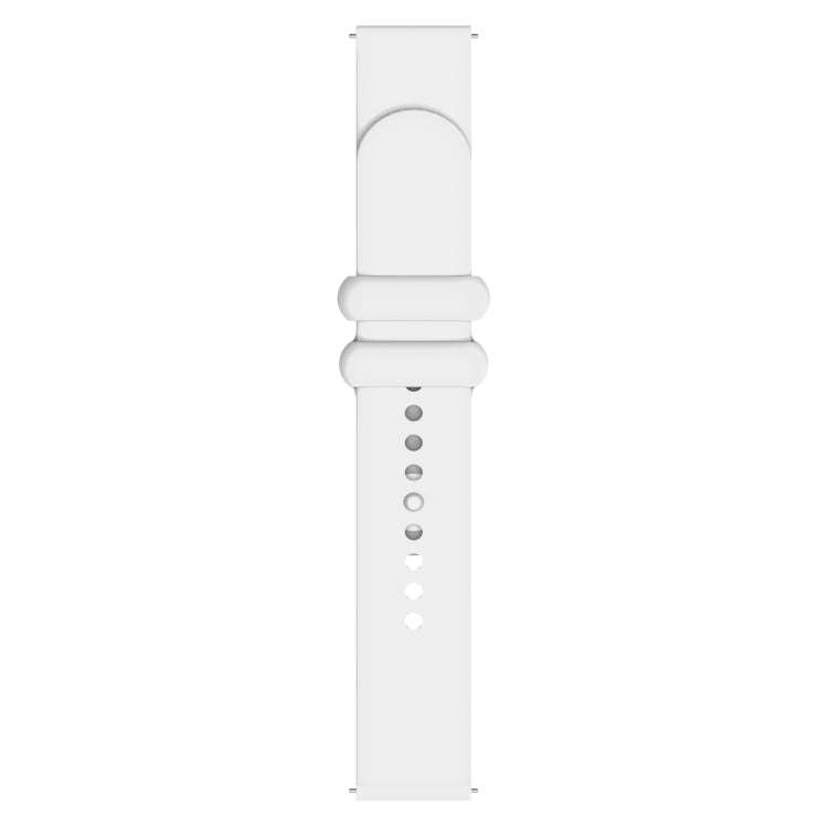 18mm Universal Solid Color Reverse Buckle Silicone Watch Band(White)