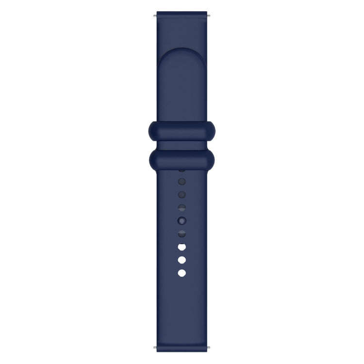 18mm Universal Solid Color Reverse Buckle Silicone Watch Band(Dark Blue)