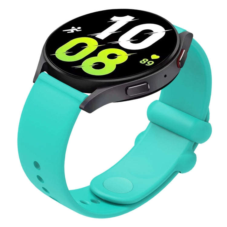 18mm Universal Solid Color Reverse Buckle Silicone Watch Band(Teal)