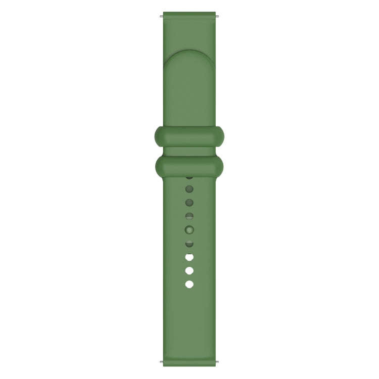 18mm Universal Solid Color Reverse Buckle Silicone Watch Band(Green)
