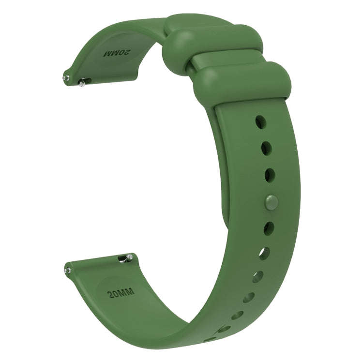 18mm Universal Solid Color Reverse Buckle Silicone Watch Band(Green)