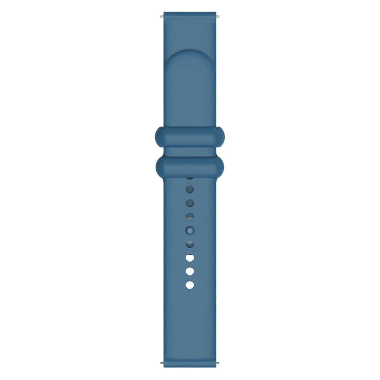 18mm Universal Solid Color Reverse Buckle Silicone Watch Band(Blue)