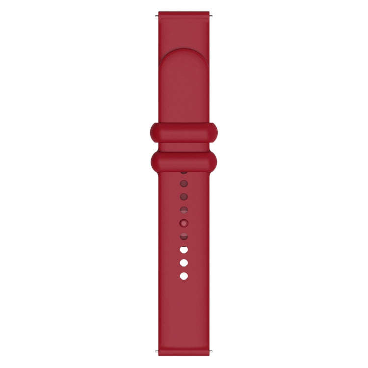 18mm Universal Solid Color Reverse Buckle Silicone Watch Band(Wine Red)