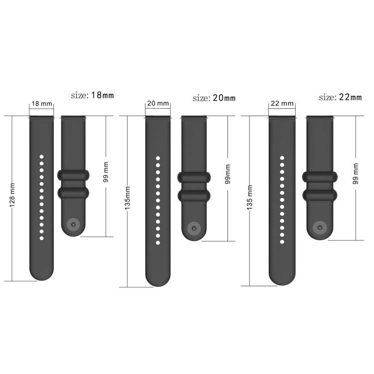 18mm Universal Solid Color Reverse Buckle Silicone Watch Band(Red)