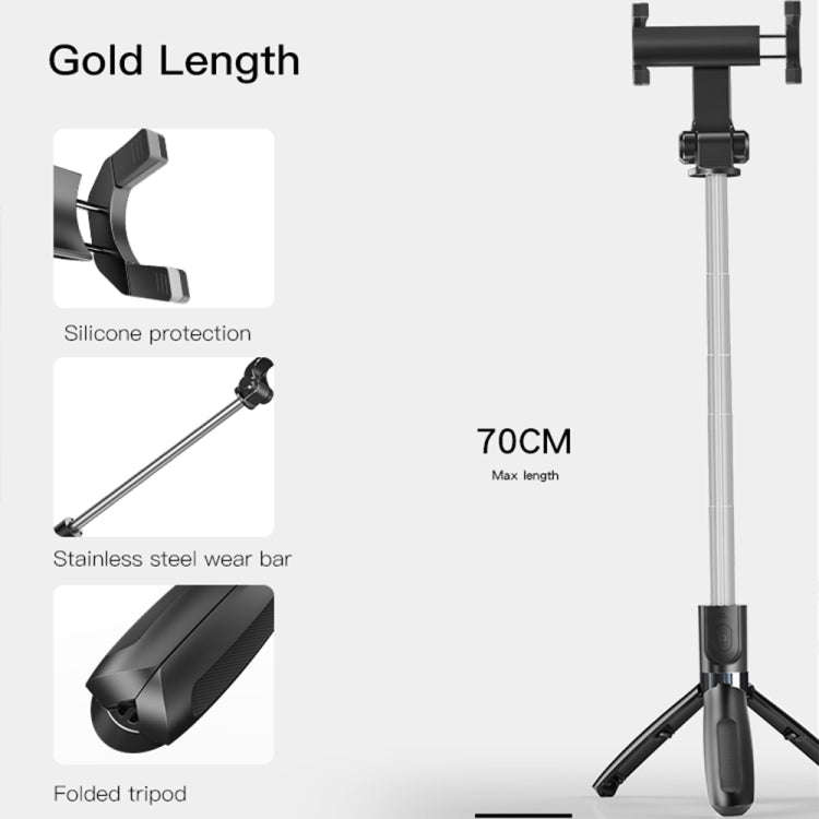 Yesido SF11 Retractable Bluetooth Tripod Phone Live Broadcast Selfie Stand(Black)