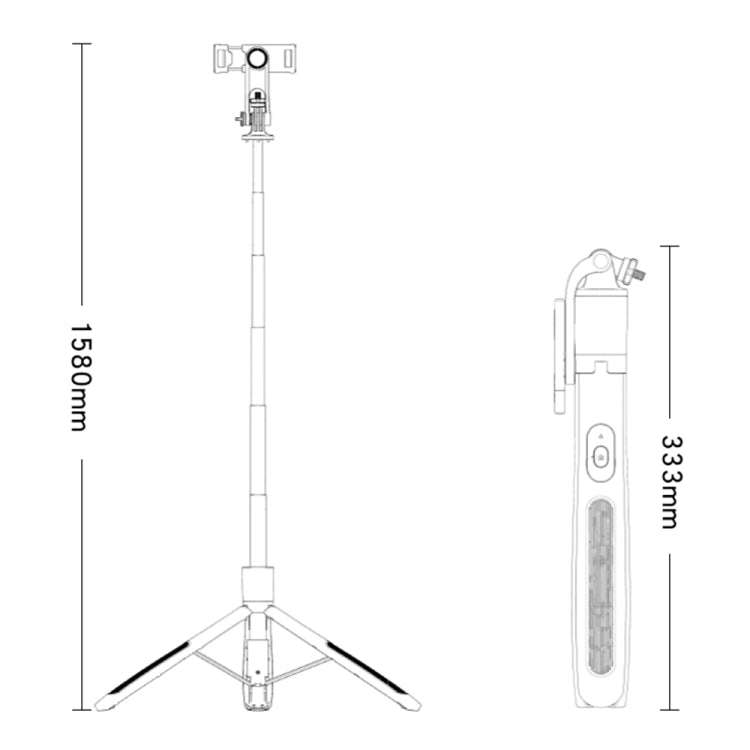 Yesido SF13 Retractable Extended Bluetooth Tripod Phone Live Streaming Selfie Stand(Black)