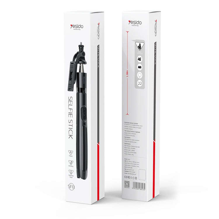 Yesido SF13 Retractable Extended Bluetooth Tripod Phone Live Streaming Selfie Stand(Black)