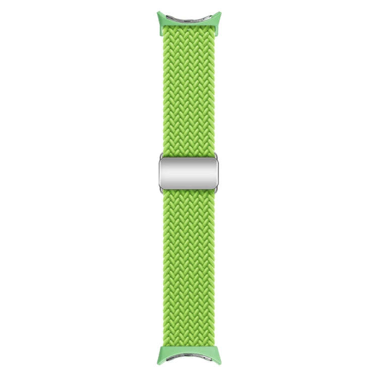 For Google Pixel Watch / Watch 2 Nylon Loop Magnetic Buckle Watch Band(Yellow Green)