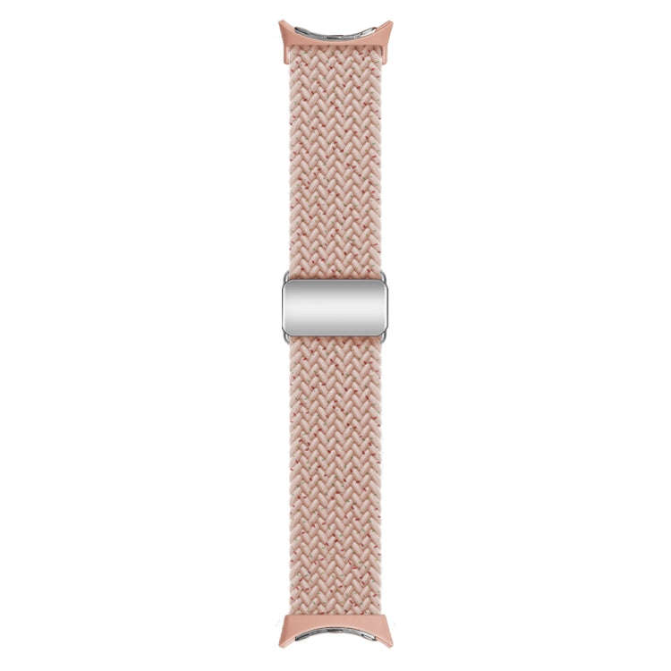 For Google Pixel Watch / Watch 2 Nylon Loop Magnetic Buckle Watch Band(Starlight Pink)