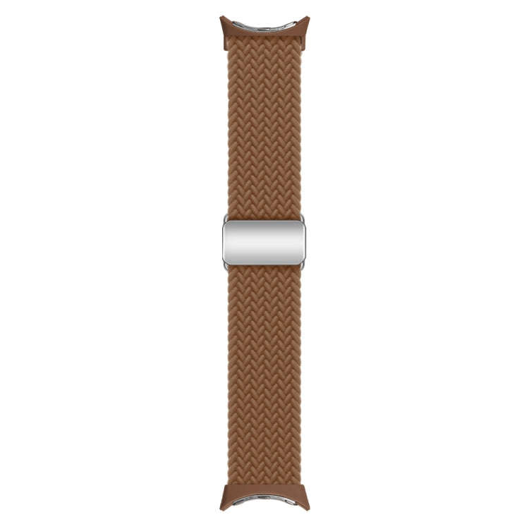 For Google Pixel Watch / Watch 2 Nylon Loop Magnetic Buckle Watch Band(Brown)