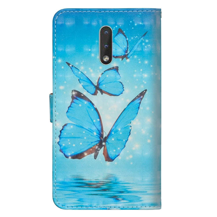 For Nokia 2.3 3D Painting Pattern Horizontal Flip TPU + PU Leather Case with Holder & Card Slots ...