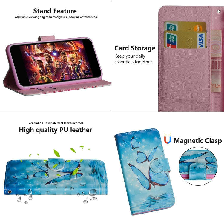 For Nokia 2.3 3D Painting Pattern Horizontal Flip TPU + PU Leather Case with Holder & Card Slots ...
