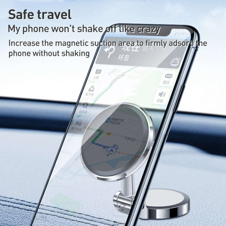 ZF016 Magnetic Alloy Foldable Car Dashboard Phone Holder(Silver)