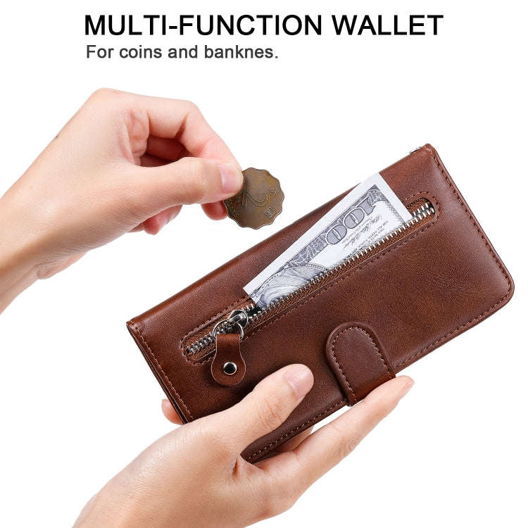 For Huawei P smart 2020 Fashion Calf Texture Zipper Horizontal Flip Leather Case with Stand & Car...