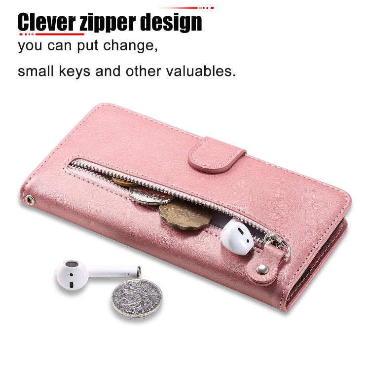 For Huawei Y5p Fashion Calf Texture Zipper Horizontal Flip Leather Case with Stand & Card Slots &...