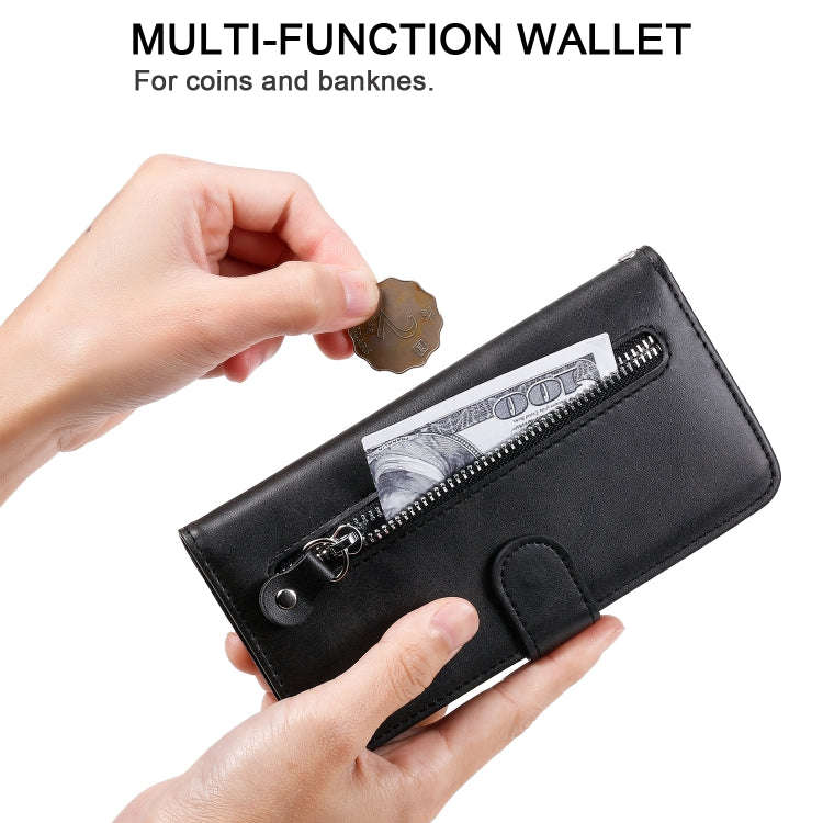 For Huawei Y6p Fashion Calf Texture Zipper Horizontal Flip Leather Case with Stand & Card Slots &...