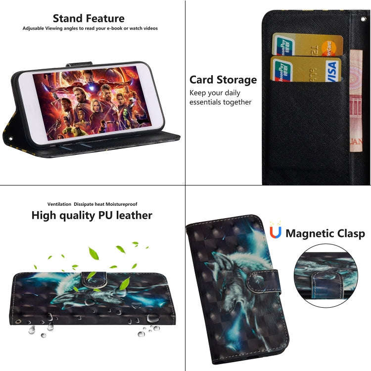 For OnePlus 7T 3D Painting Pattern Horizontal Flip TPU + PU Leather Case with Holder & Card Slots...
