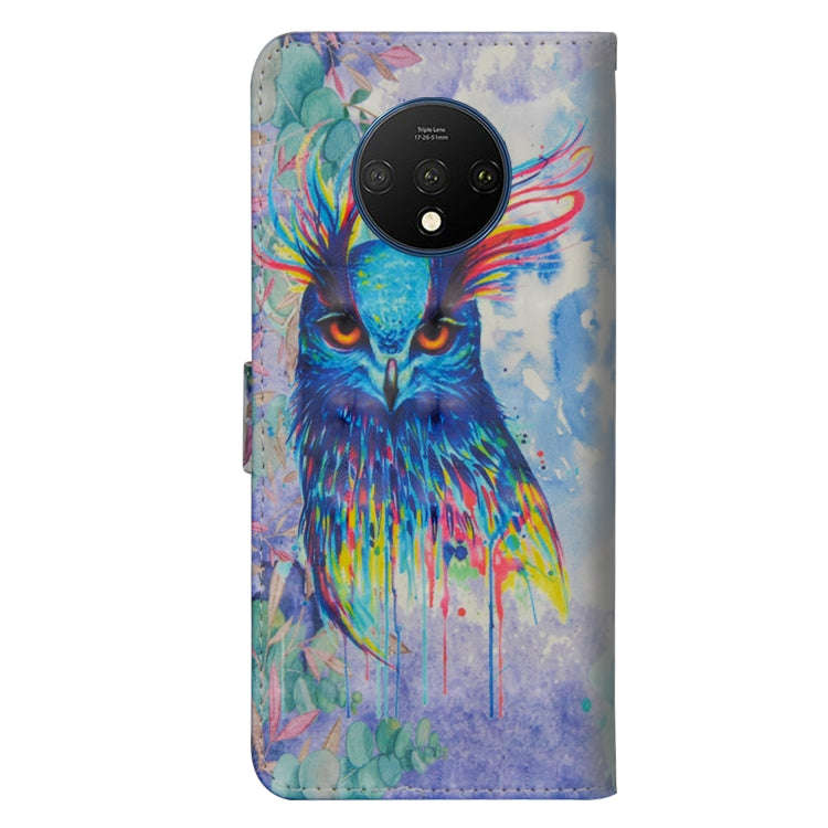 For OnePlus 7T 3D Painting Pattern Horizontal Flip TPU + PU Leather Case with Holder & Card Slots...