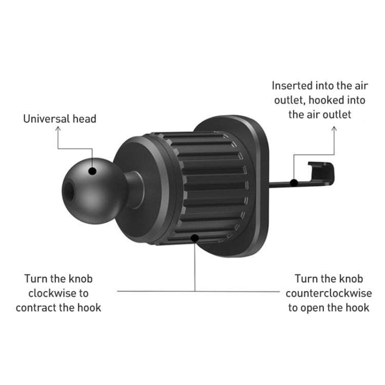 360 Degree Rotating Car Air Outlet Magnetic Phone Holder(Black)