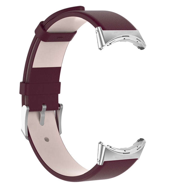 For Google Pixel Watch 2 / Pixel Watch Leather Watch Band(Purple Red)