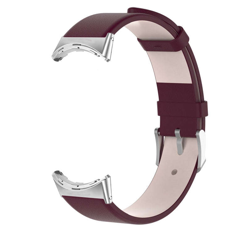 For Google Pixel Watch 2 / Pixel Watch Leather Watch Band(Purple Red)