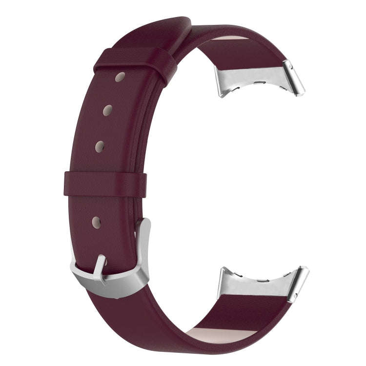 For Google Pixel Watch 2 / Pixel Watch Leather Watch Band(Purple Red)