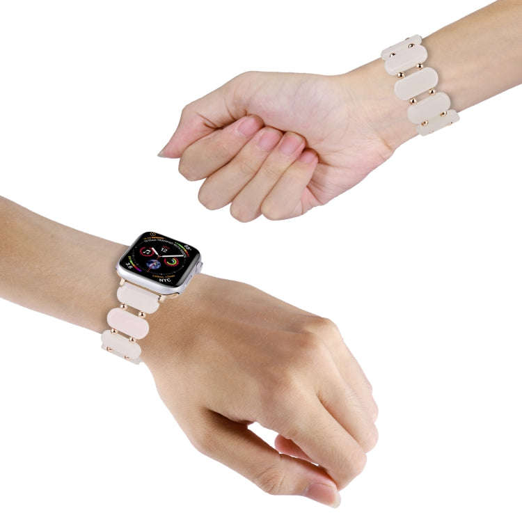 For Apple Watch Series 9 41mm Stretch Resin Watch Band(Mermaid Powder)