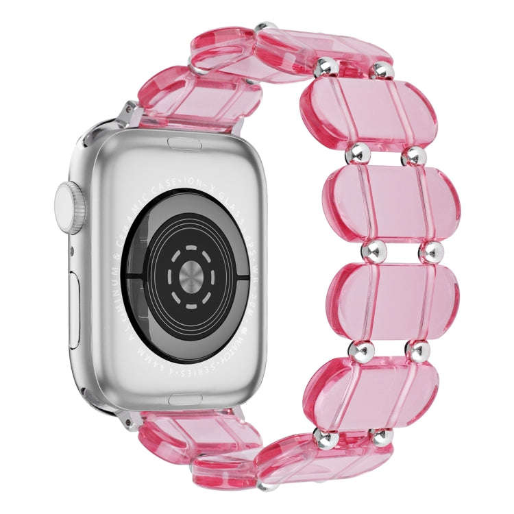 For Apple Watch Series 7 41mm Stretch Resin Watch Band(Transparent Pink)