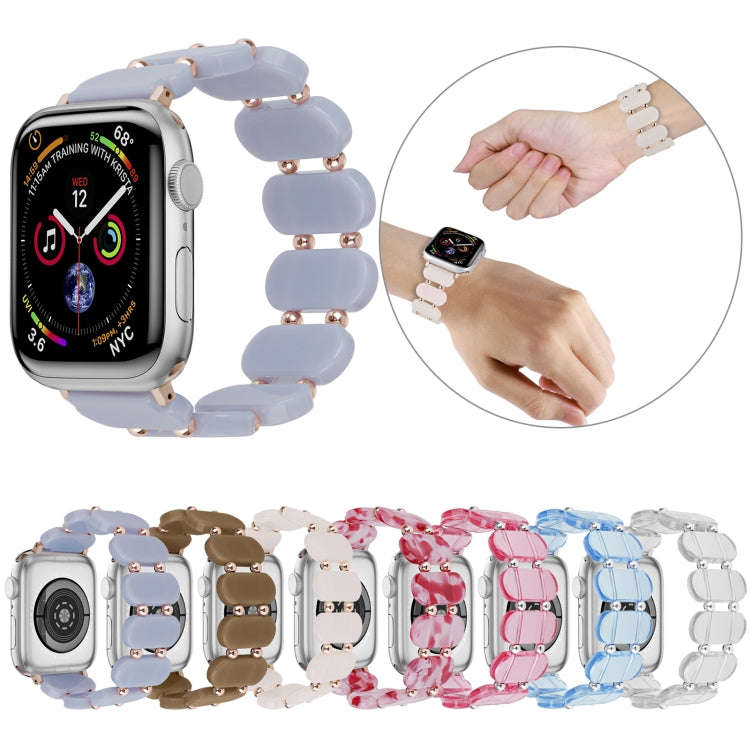 For Apple Watch SE 44mm Stretch Resin Watch Band(Transparent Blue)