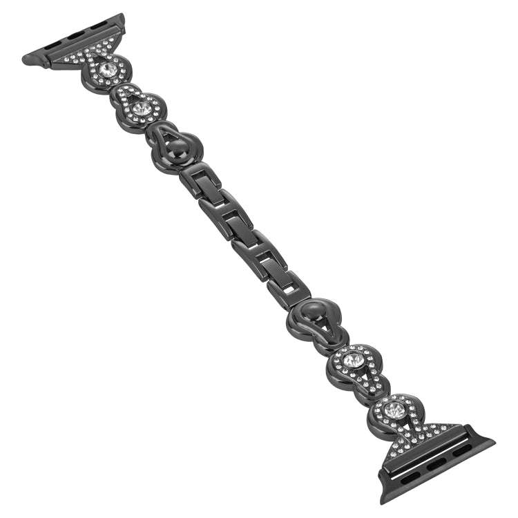For Apple Watch Ultra 2 49mm Gourd Diamond Metal Watch Band(Black)