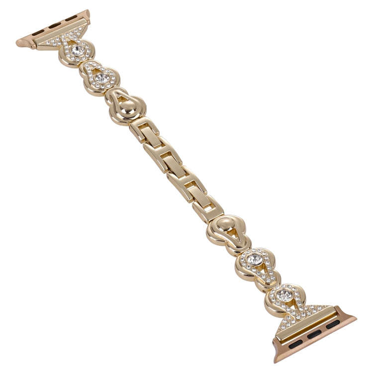 For Apple Watch Ultra 2 49mm Gourd Diamond Metal Watch Band(Gold)