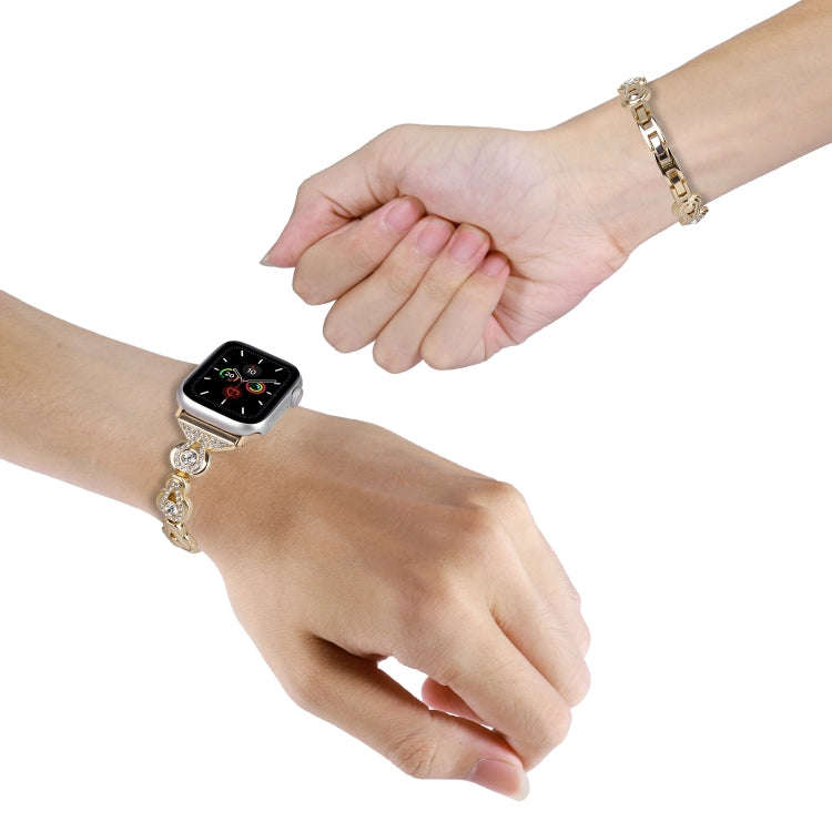 For Apple Watch Ultra 2 49mm Gourd Diamond Metal Watch Band(Gold)
