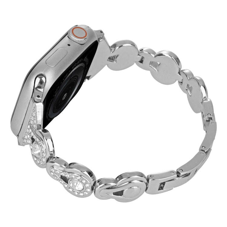 For Apple Watch Ultra 2 49mm Gourd Diamond Metal Watch Band(Silver)